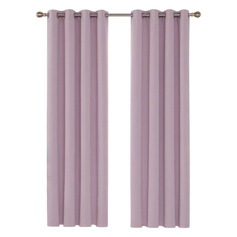 Brynnli Eyelet Blackout Thermal Curtains, 132cm W x 183cm D, Pink Lavender