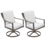 Anorah Powder Coated Steel Outdoor Dining Swivel Armchair with Cushions