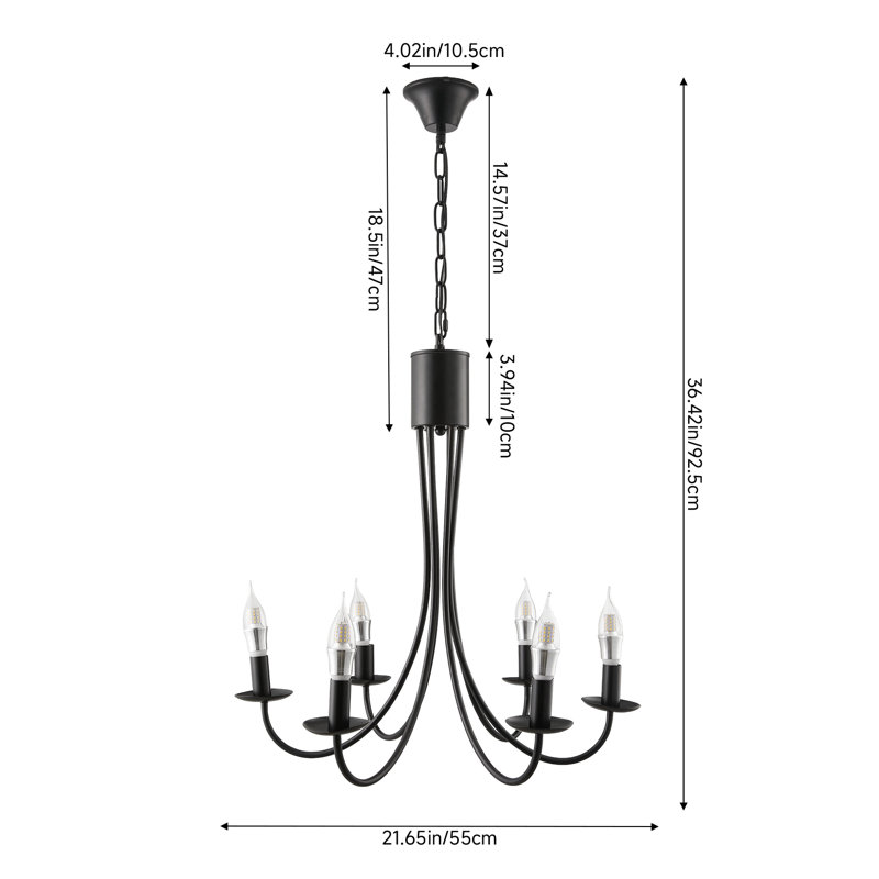 6 - Light Matte Black Pendant