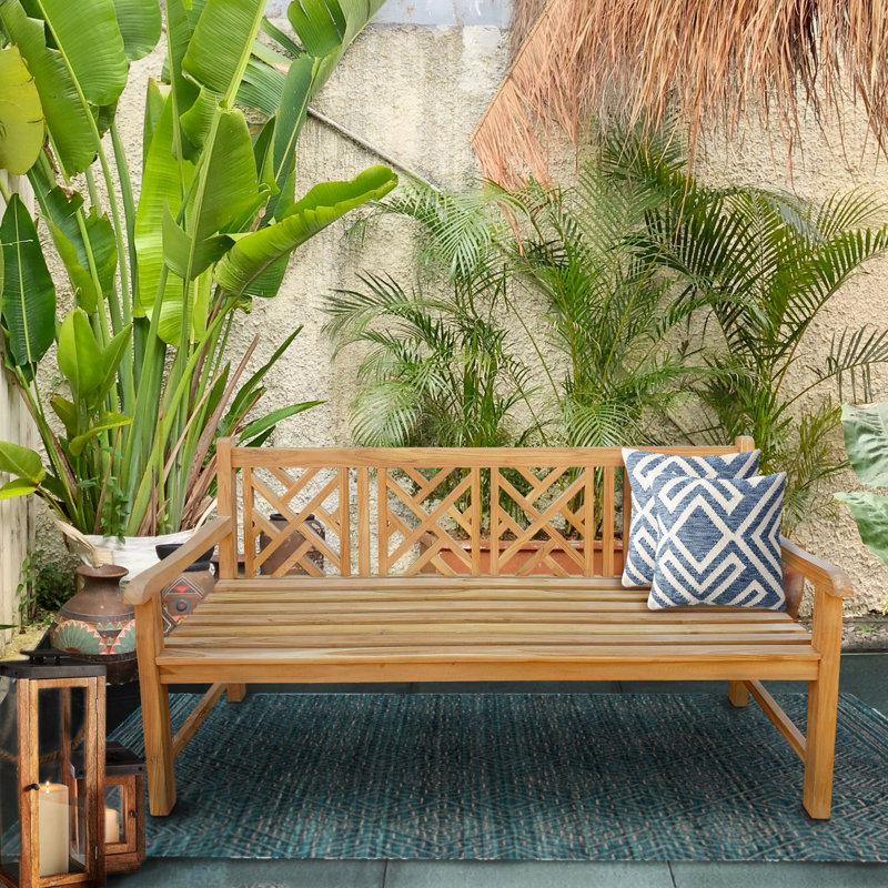 Banc de jardin en bois de teck Asean Saint Thomas