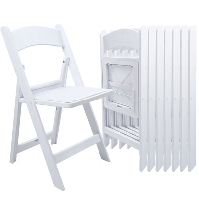 White Resin Folding Chair With Cushion & Backrest,700lb Weight Capacity Event Chair,indoor/outdoor Lightweight Foldable Chair For Meeting Room/party/hotel/garden