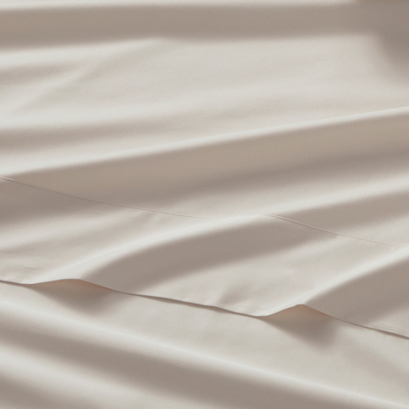 Ensemble de draps en satin de coton 425 draps, Beige, Ensemble de draps pour grand lit