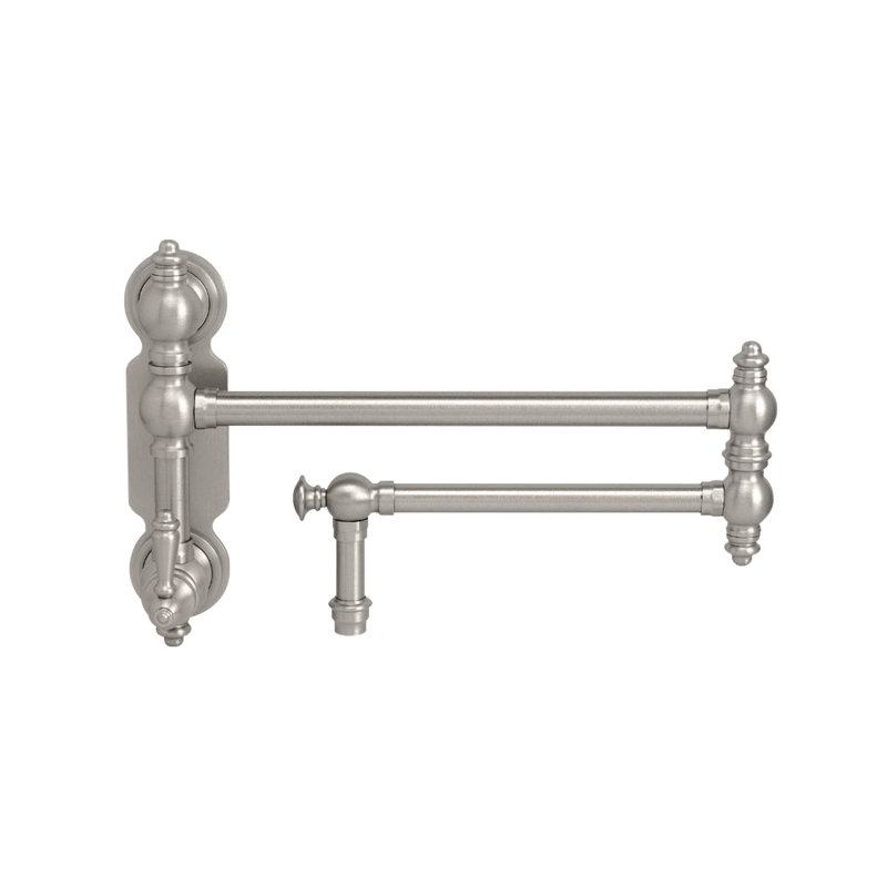 Traditional Wall Mounted Potfiller - Lever Handle, Distressed Antique Pewter