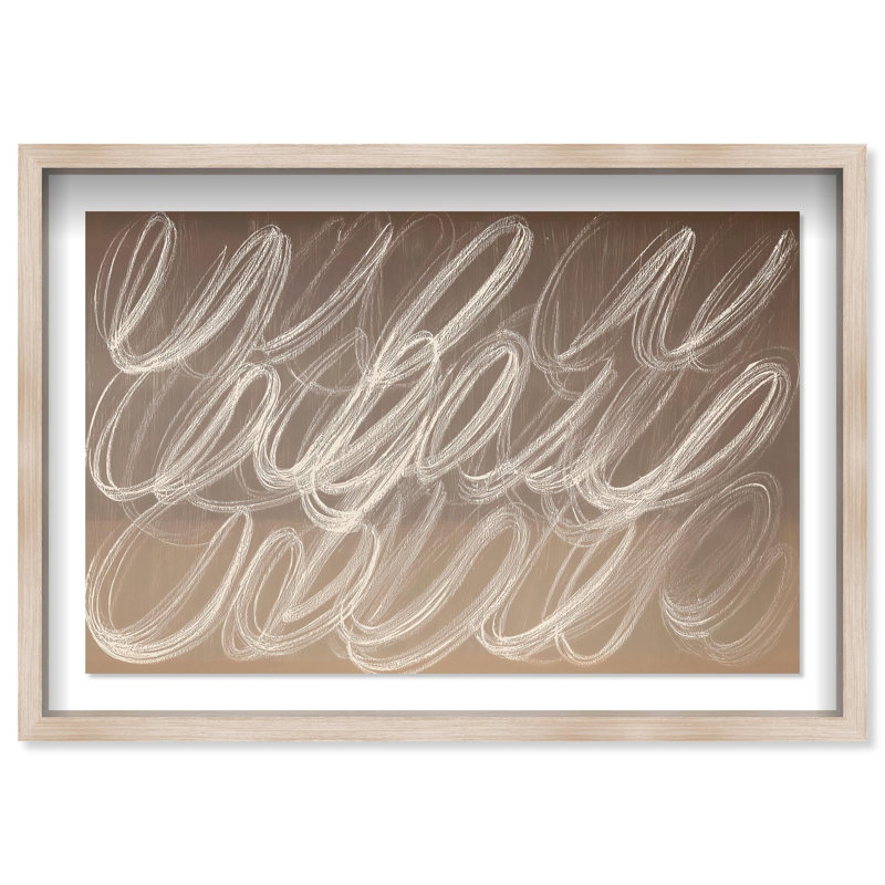 Oliver Gal Coastal Mirage V Abstract - Luxury Shadowbox Framed Wall Art, 22" H x 32" W, Cream