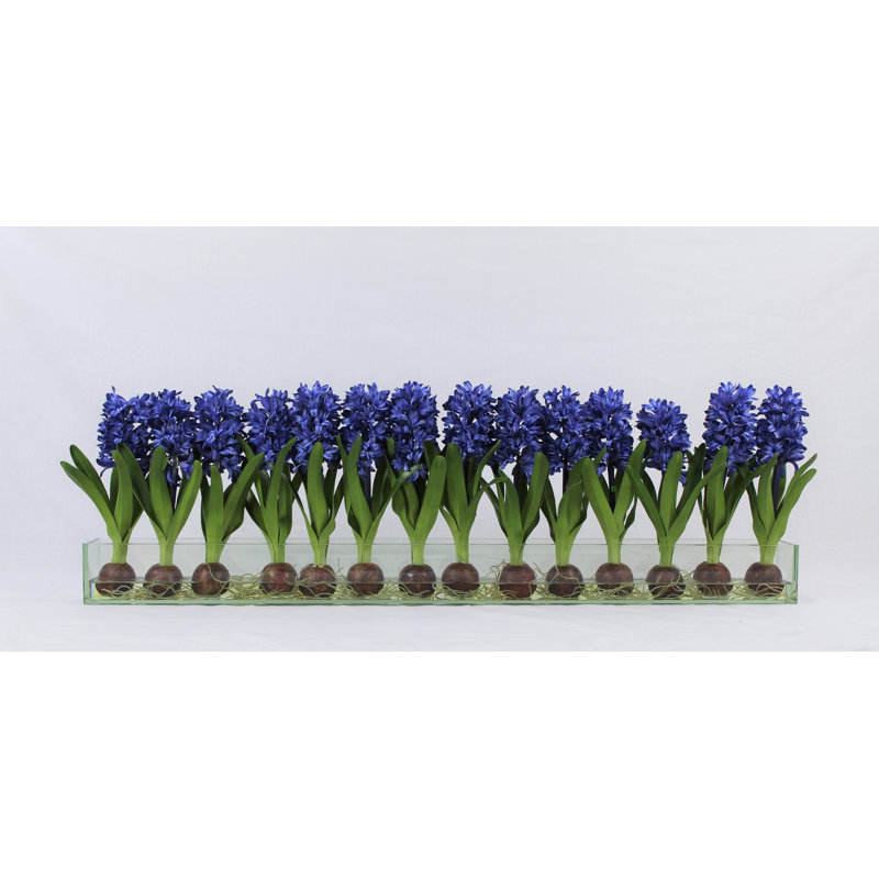 Centre de table Orchids, H 16 po x l 48 po x P 4 po, Bleu