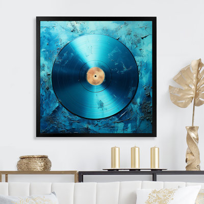 Blue And Gold Vinyl Records 1 - Vinyl Records Wall Art