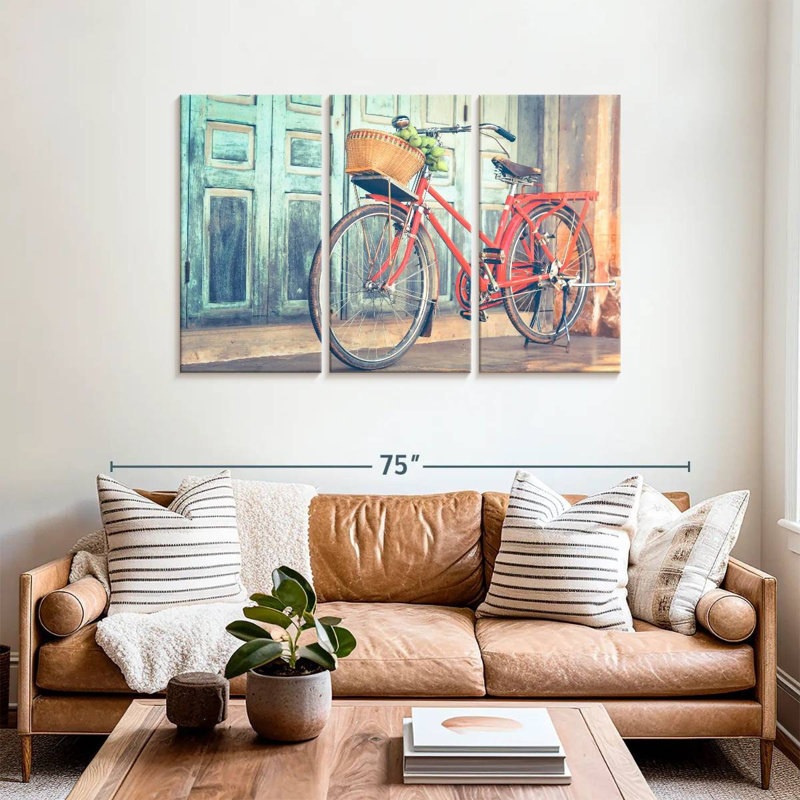 Mehar Hipster Red Bicycle, 36" H x 57" W
