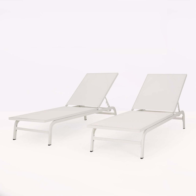 Luxueux ensemble de chaises longues à cadre en aluminium pour une détente ultime en plein air