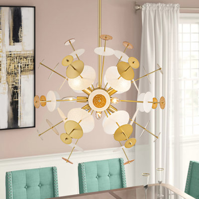 Feven 9-Light Modern Sputnik Sphere Starburst Chandelier
