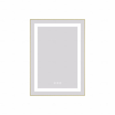 20" X 28" Led Bathroom Accent Mirror With Front & Backlight, Wall-Mounted Vanity Accent Mirror With Aluminum Frame