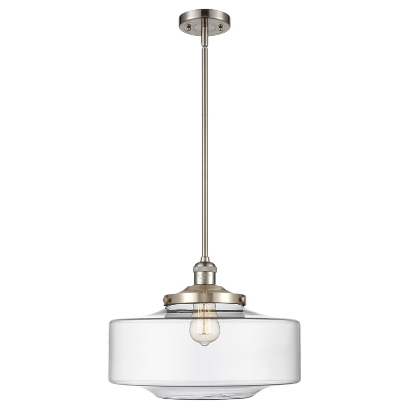 Mini-luminaire suspendu 1 lumière Franklin Restoration - Bullet - ampoule non incluse , Nickel satiné brossé, Clair