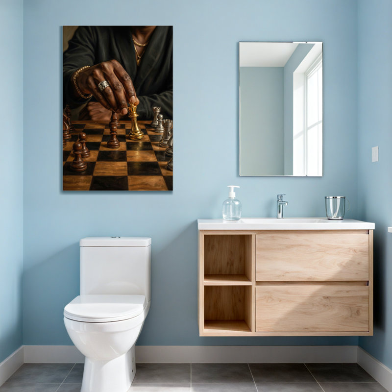 Joueur de mode d'échecs en mouvement, H 40 po x l 28 po