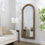 Miroir arqué en bois manufacturé / jute