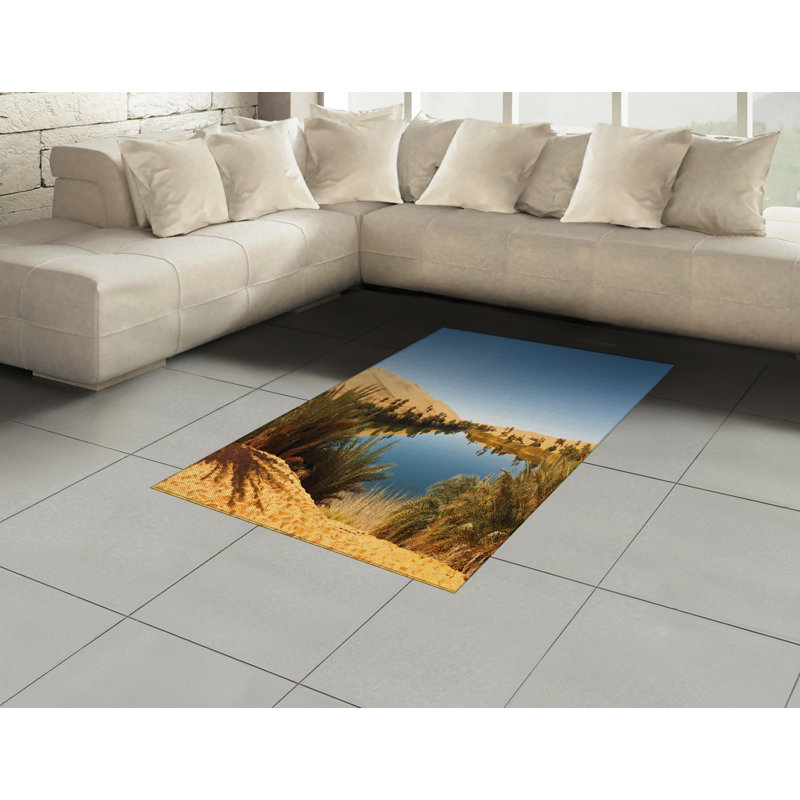 Desert High Density Long Fiber Poly Threads Decorative Area Rug Carpet, Rectangle 2'7" x 5'