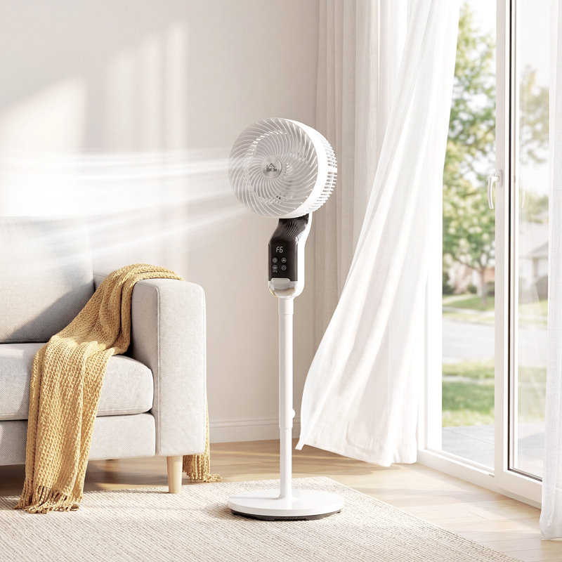 Air Circulator Fan, White/Black/Silver