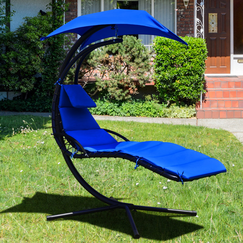 Chaise longue avec support Kelvin, Bleu marine