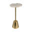 Table courte en agate brute 23 "Apolaya Reykur, blanc / or-102428150