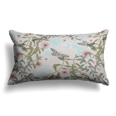 Ethereal Flutter Bloom  Rectangular Throw Pillow