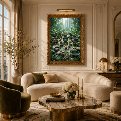 Bronze Bowls and Stones in Urban Jungle Canvas Wall Art