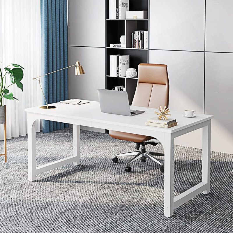 Waltman Desk, White, 29.52" H x 62.99" W x 31.49" D
