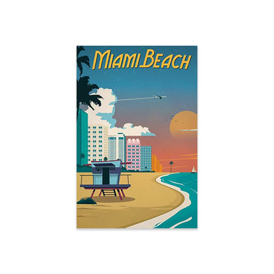 Impression de Miami Beach sur verre acrylique