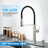 Single Handle Pull Down Sprayer Kitchen Faucet with 360° Spout Swivel in Brushed Nickel