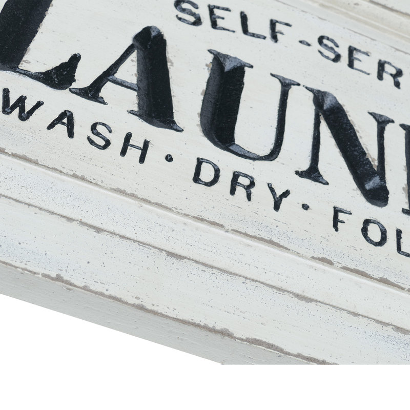 Self-Service Laundry Wood Wall Sign