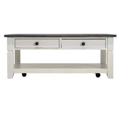 2-Drawer Solid Wood Coffee Table