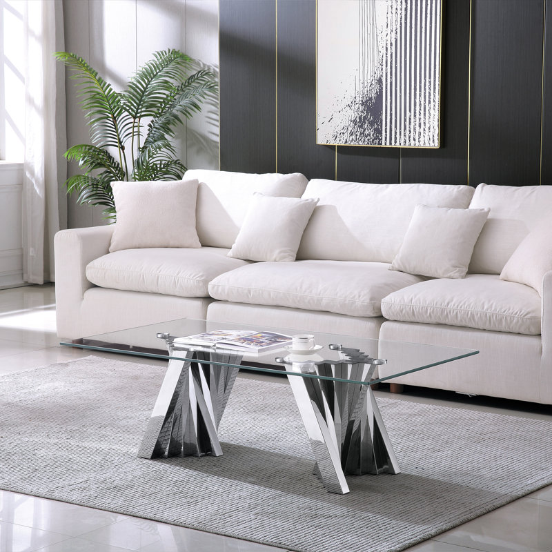 Table basse simple Bangor, Argent
