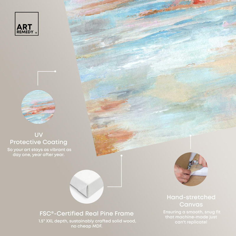 «Water Waves Coastal Art», reproduction d'art sur toile par Art Remedy, H 12 po x l 12 po, Toile tendue avec châssis