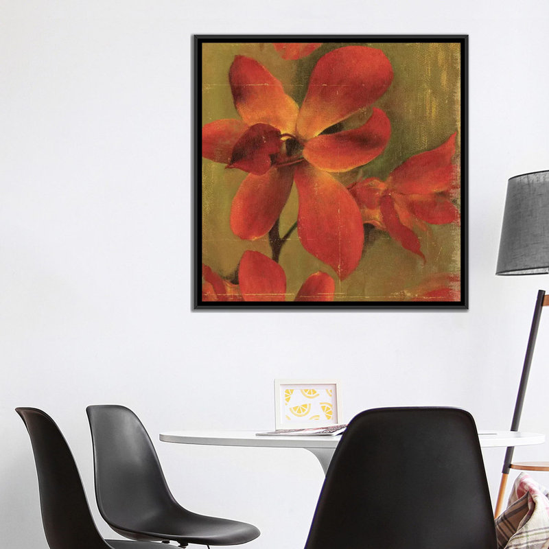 « on fire i », impression sur toile, H 18 po x l 18 po x P 1,5 po, Toile avec cadre noir, Pas de tapis