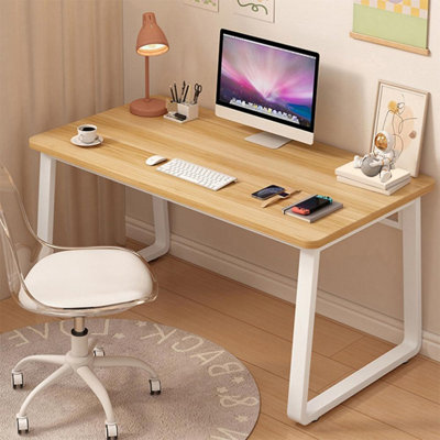 Bureau d'ordinateur XUEGW 39,4 pouces, de style moderne et épuré, idéal pour une chambre, un bureau ou un coin de travail, couleur naturelle