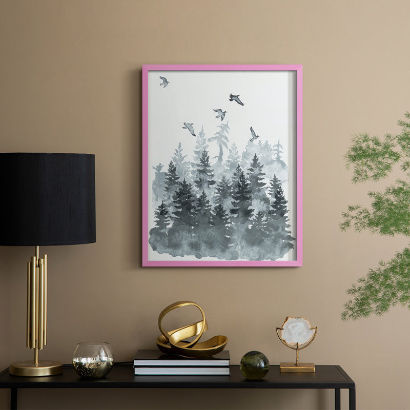 Sierra Vista II, reproduction encadrée - bois massif, Rose, H 11 po x l 9 po