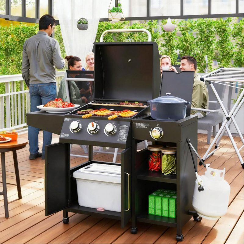 Barbecue au gaz avec brûleur latéral
