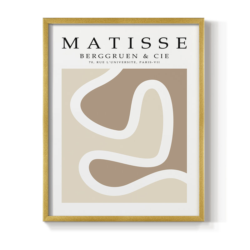 Matisse CECXLVI, reproduction encadrée - bois massif, Or, H 20 po x l 16 po