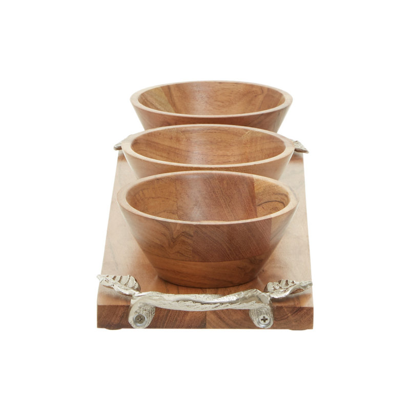 Alpen Home Carwyn Wood Divided Serving Dish