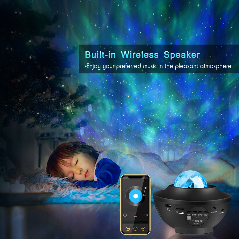 Liwarace Starry Light Projector, Liwarace Star Light Projector With Music Speaker Remote Control Adjustable Brightness Multiple Show Mode Night Light Projector For Baby Kid Bedroom Home Theatre