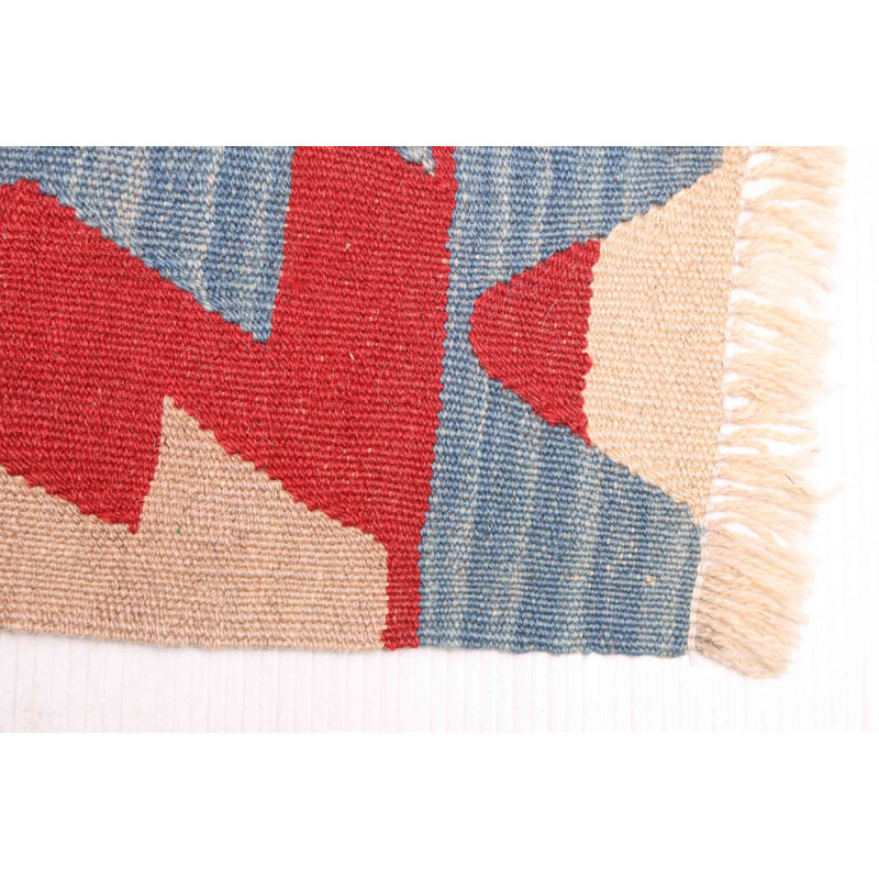 Kilim ivoire audacieux et coloré 3 pi 10 po x 5 pi 10 po