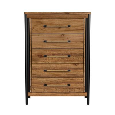 Commode 5 tiroirs Mack, hickory