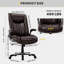 181kg Capacity  Ergonomic PU Leather Office Chair, Adjustable Lumbar Support & Flip-Up Arms-885265489