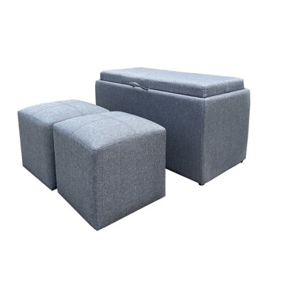 Dolly 88cm Wide Rectangle Solid Colour Ottoman with Storage