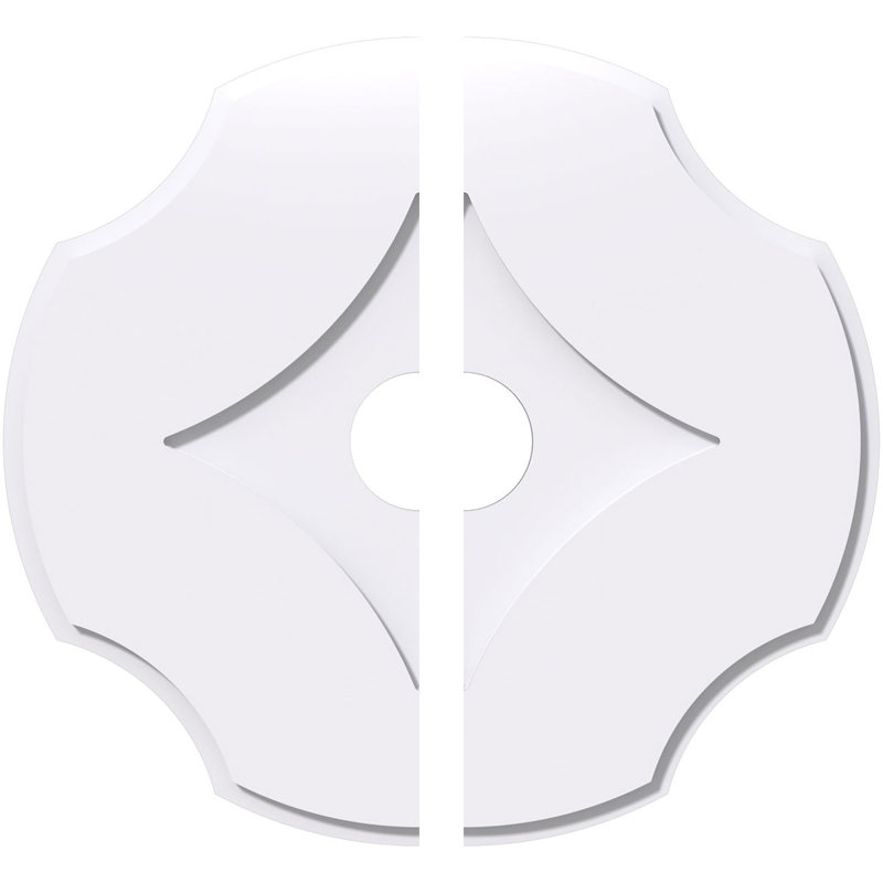Médaillon de plafond contemporain en PVC de qualité architecturale, deux pièces 12 po x P 2 po x P 4 po x P 1 po