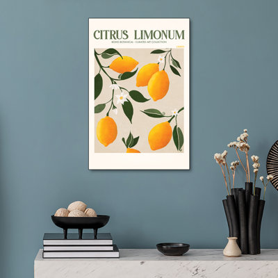 Toile en métal Steemplix - Citrus Limonum - citron par Emel Tunaboylu - reproduction d'art murale