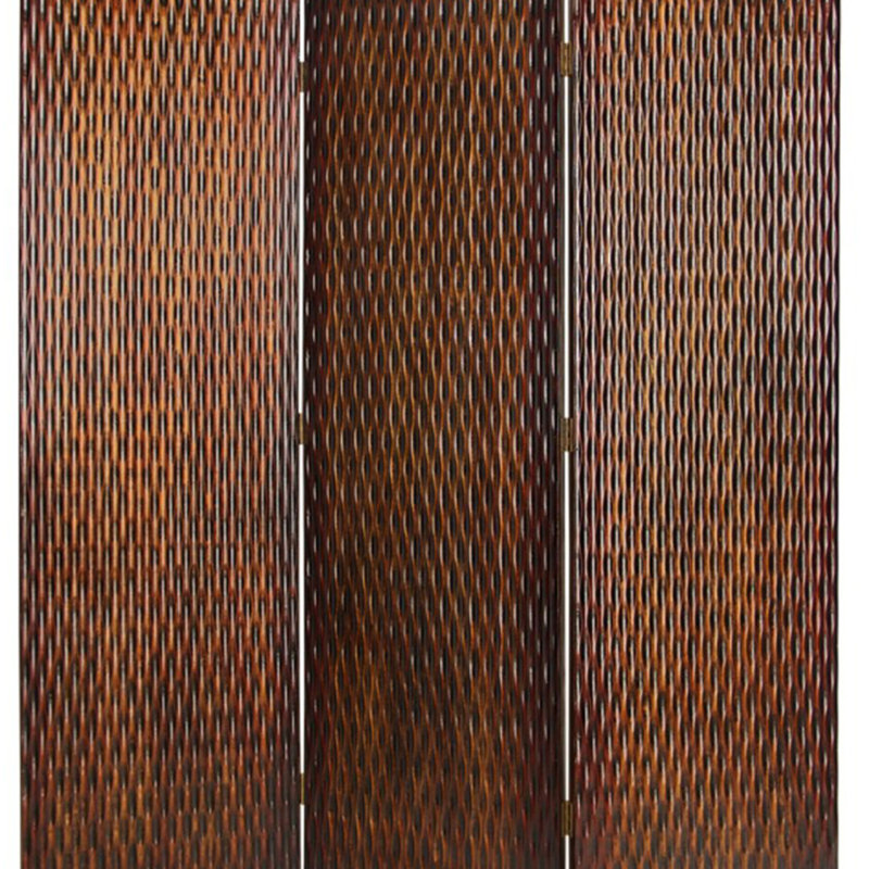 Paravent 3 panneaux Lunsford, Brun, 2