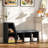 5-Cubby Bookcase with Cushioned Reading Nook, Black
