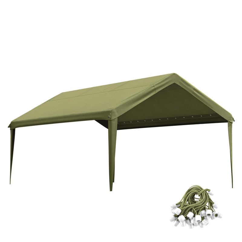 Abri d'auto 12 x 20 pi, housse de remplacement pour abri d'auto (toit non inclus), Pois vert
