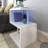 LED Nightstand, S-Shaped End Table, Small Coffee Table, Side Table With Open Storage Shelf