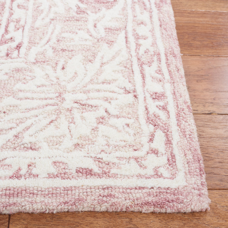 Dylanne Hand Tufted Wool And Cotton With Latex Damask Rug, Rectangle 4' x 6'