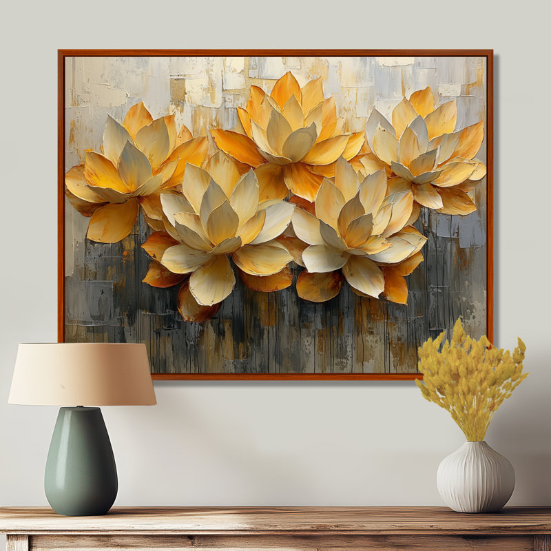 Murraine - Floral Wall Art, H 12 po x l 20 po, Impression encadrée flottante, Brun
