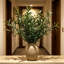 Ensemble de branches d'olivier et de tiges d'eucalyptus artificielles, tiges de verdure artificielle, 4 branches d'olivier et 12 tiges d'eucalyptus pour vase, décoration champêtre, maison, mariage